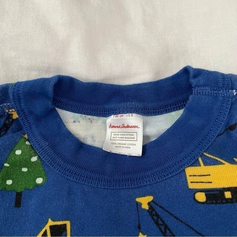 Hanna Andersson Sz 8 (130 cm) Vehicles Christmas Tree pj top Pajama organic